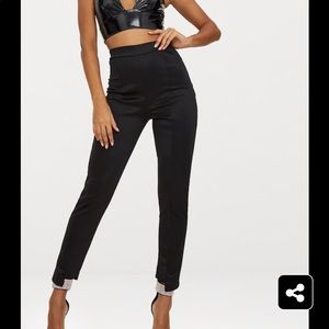 PrettyLittleThings Black Scuba StepHem Skinny Pant